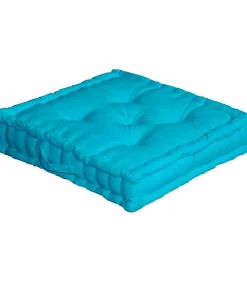 Coussin de sol uni turquoise - 50x50cm - Turquoise