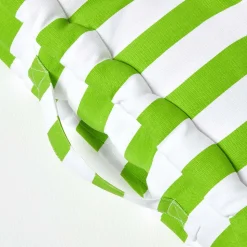 Coussin de sol vert - grandes rayures - 40 x 40 cm - HOMESCAPES