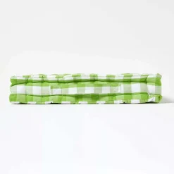 Coussin de sol vert à  grands carreaux vichy, 40 x 40 cm - HOMESCAPES