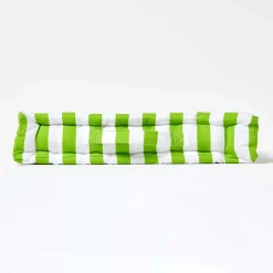Coussin de sol vert - grandes rayures - 50 x 50 cm - HOMESCAPES