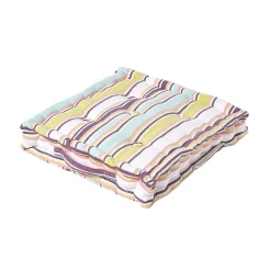 Coussin de sol vert - rayure osaka - 40 x 40 cm - HOMESCAPES
