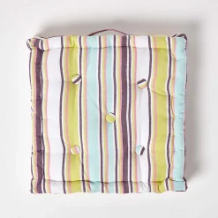 Coussin de sol vert - rayure osaka - 40 x 40 cm - HOMESCAPES