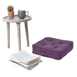 Coussin de sol violet - rajput tissé main - HOMESCAPES