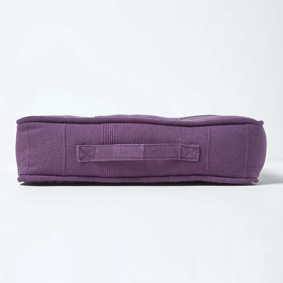 Coussin de sol violet - rajput tissé main - HOMESCAPES