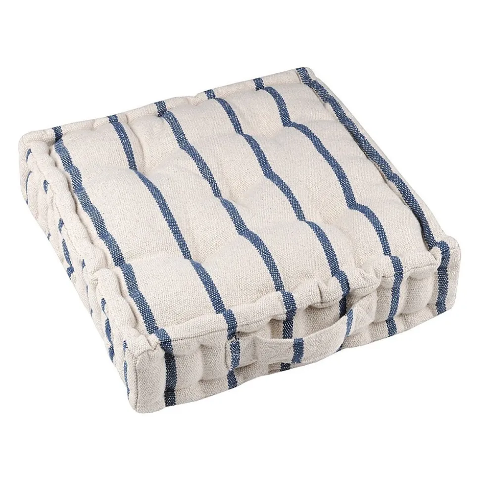 Coussin de sol 45x45 cm St Trop marine coton