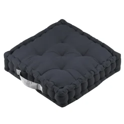 Coussin de sol 45x45x10cm gris anthracite 100% coton