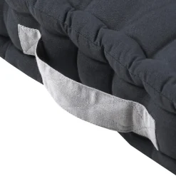 Coussin de sol 45x45x10cm gris anthracite 100% coton