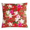 Coussin d'extérieur carré imperméable imprimé motif fleur tropicale L.45 x l.45cm Deco&co