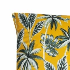 Coussin d'extérieur carré imperméable imprimé jungle jaune et vert L.45 x l.45cm Deco&co