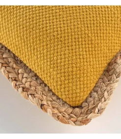 Coussin Déhoussable (45 x 45 cm) Akina Ocre, Coton & Polyester avec - 45x45cm - Ocre