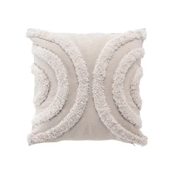 Coussin déhoussable aux motifs tuftés (40x40 cm - Naturel)