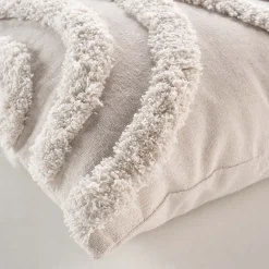 Coussin déhoussable aux motifs tuftés (40x40 cm - Naturel)