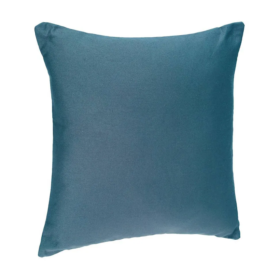 Coussin déhoussable coton - bleu canard - 38x38 cm - Atmosphera