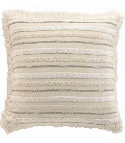 Coussin déhoussable coton tissé naturel 60x60cm "Atlas" - 60x60cm - Naturel
