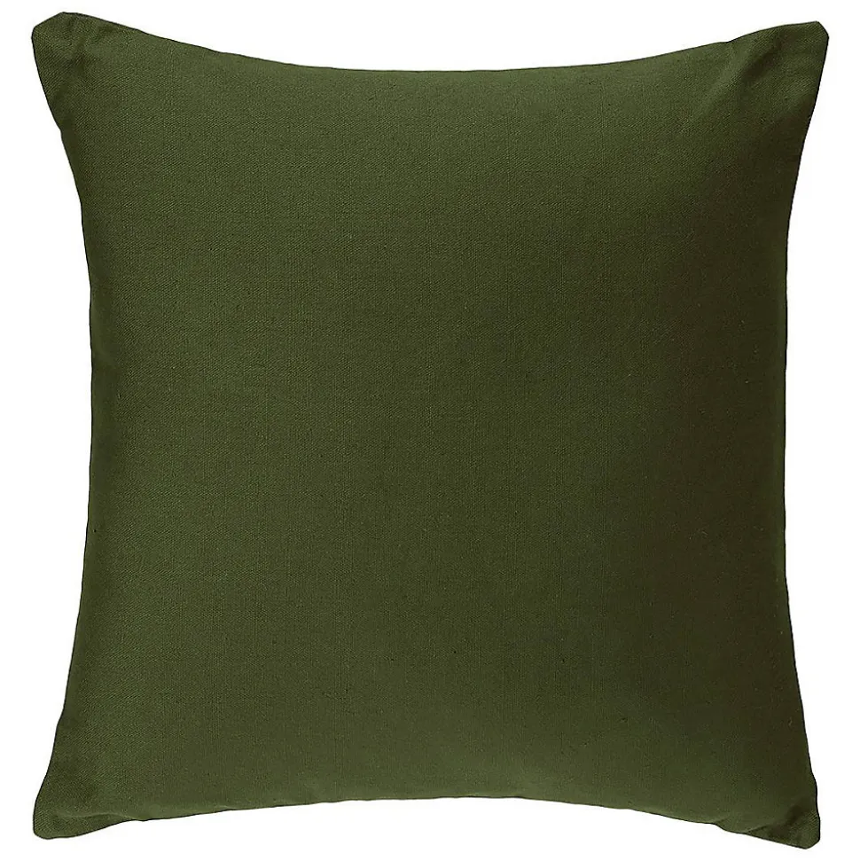 Coussin déhoussable coton - vert kaki - 38x38 cm - Atmosphera