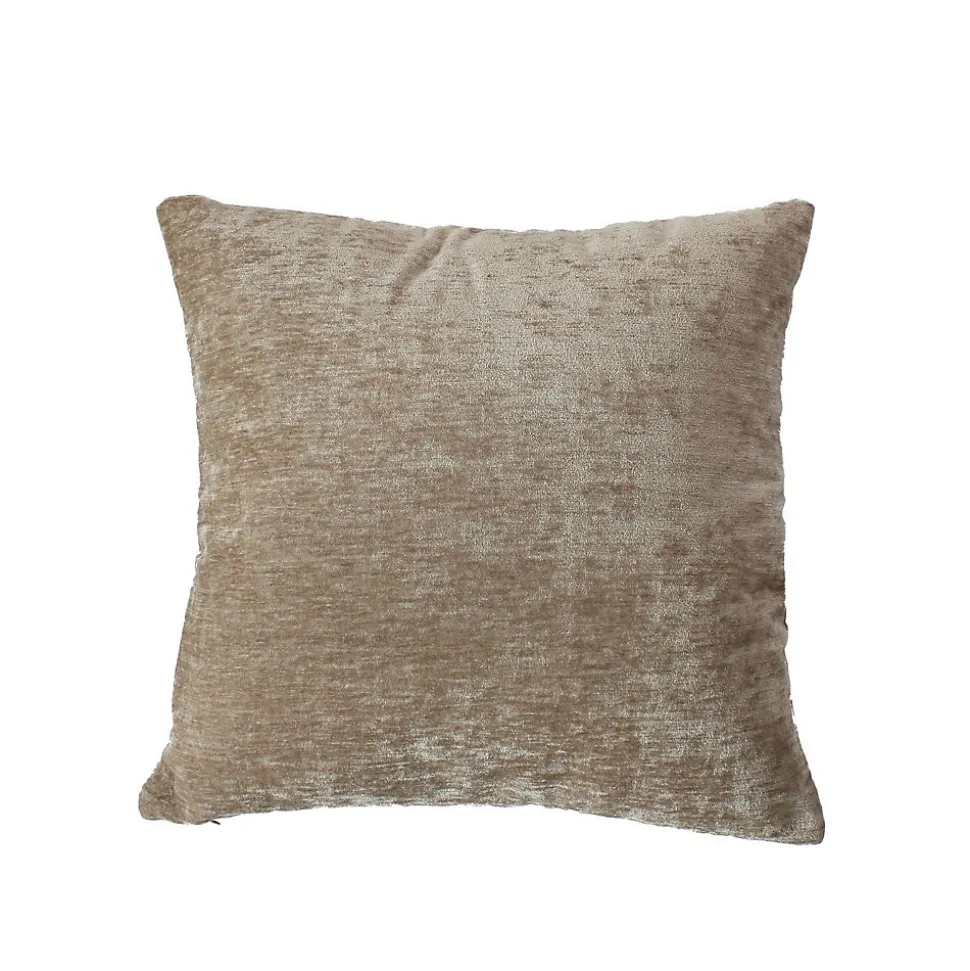 Coussin déhoussable en velours (40x40 cm - Naturel)
