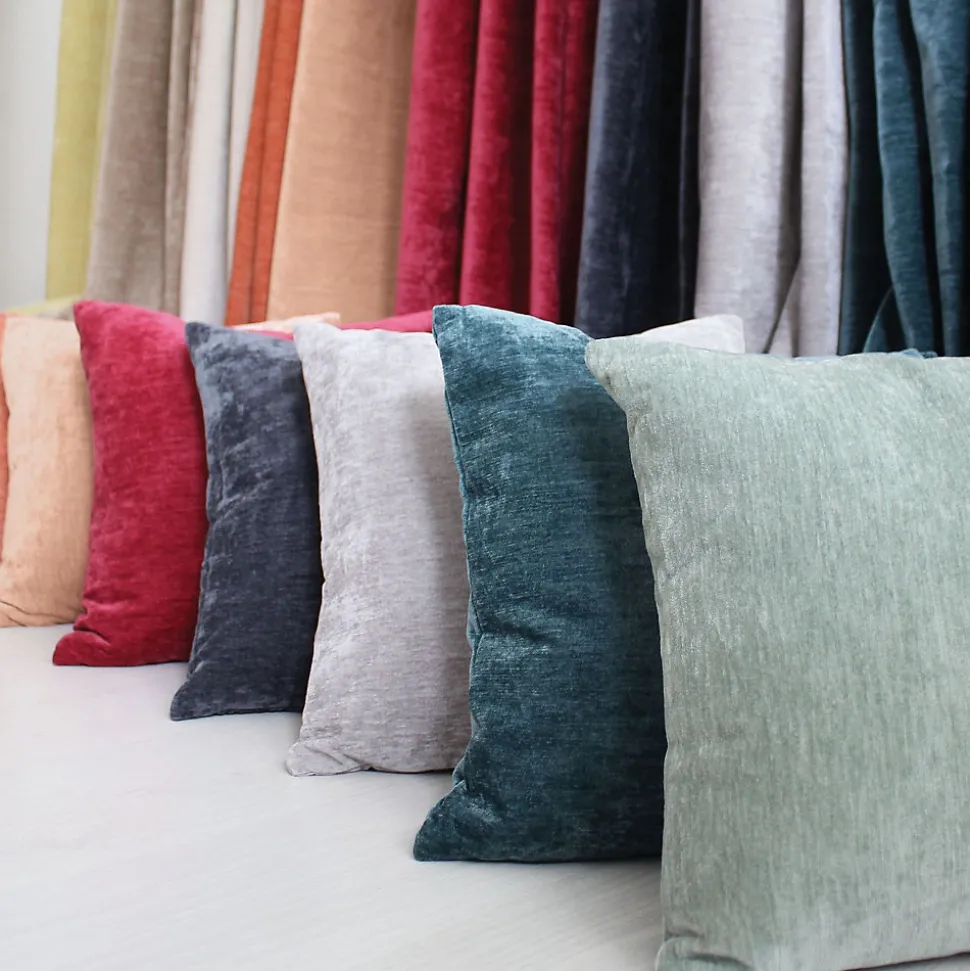 Coussin déhoussable en velours (40x40 cm - Naturel)