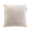 Coussin déhoussable en velours dévoré 45x45cm - 45x45cm - Naturel