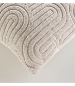 Coussin déhoussable en velours dévoré 45x45cm - 45x45cm - Naturel