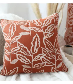 Coussin déhoussable esprit lodge 40x40cm - 40x40cm - Terre cuite