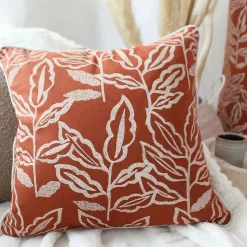 Coussin déhoussable esprit lodge 40x40cm - 40x40cm - Terre cuite