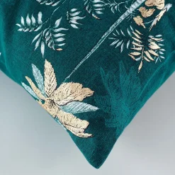 Coussin déhoussable imprimé bleu (45x45 cm - Bleu)