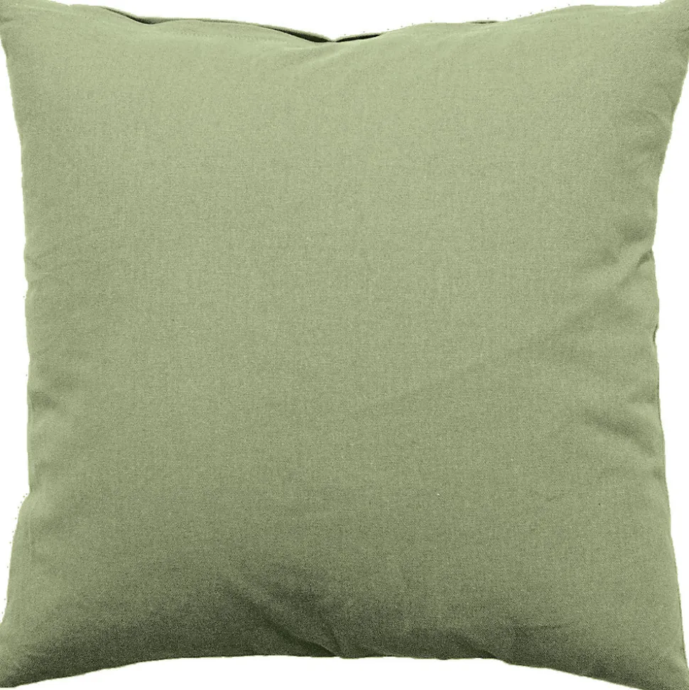 Coussin déhoussable uni en coton (60x60 cm - Vert Olive)