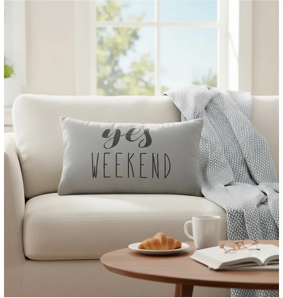 Coussin déhoussable Week end design et moderne