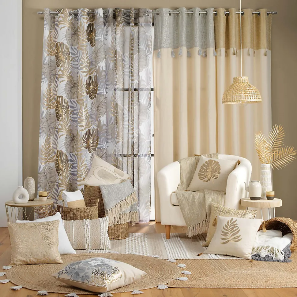 Coussin déhoussable 40x40cm "Blanca" - 40x40cm - Beige