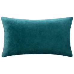Coussin Dolce - velours embossé - bleu canard 38x58 cm - Atmosphera