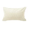 Coussin effet velours GoodHome Carrington 30 x 50 cm blanc
