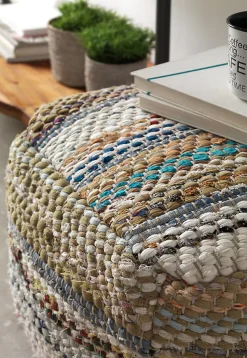 Coussin en coton, polyester et jute 45x45 cm