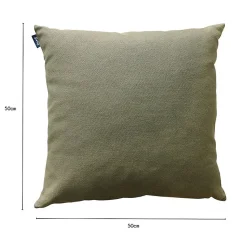 Coussin en coton recyclé kaki 50 x 50 cm