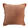Coussin en coton tressé à franges terracotta L.45 x l.45cm Ornami