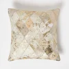 Coussin en cuir tacheté or, 45 x 45 cm - HOMESCAPES