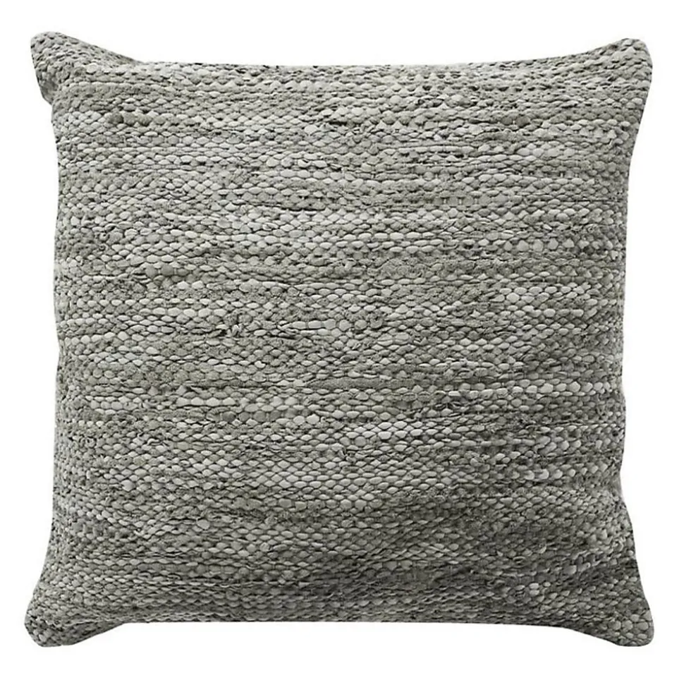 Coussin en cuir tressé beige naturel 45x45