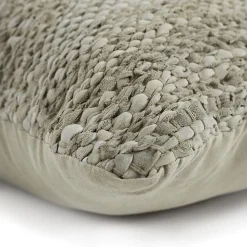 Coussin en cuir tressé beige naturel 45x45