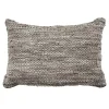 Coussin en cuir tressé taupe 60x40