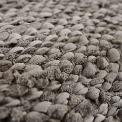 Coussin en cuir tressé taupe 60x40