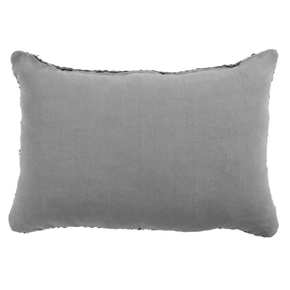 Coussin en cuir tressé taupe 60x40