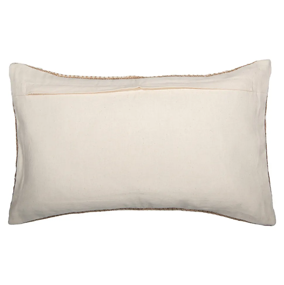 Coussin en jute Halus GoodHome L.50 x l.30 cm marron beige