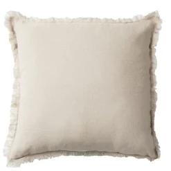 Coussin en lin, bords effilés 'Deko&co'