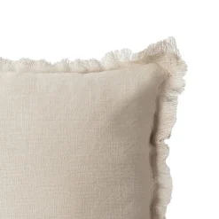 Coussin en lin, bords effilés 'Deko&co'