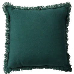 Coussin en lin, bords effilés 'Deko&co'