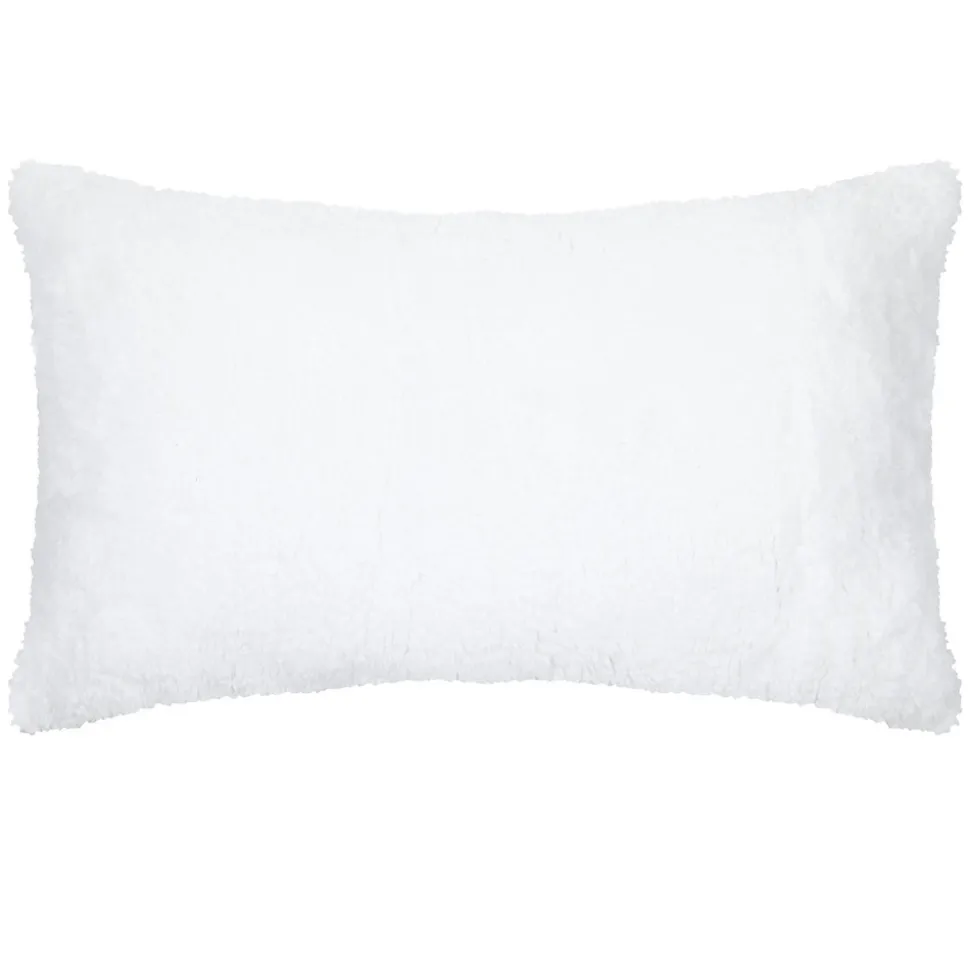Coussin en polaire avec message brodé "Cosy" (30x50 cm - Ecru)