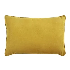 Coussin en suédine jaune 60x40