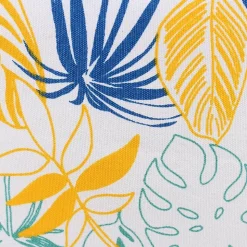Coussin en tissu blanc motifs tropical 40x40cm