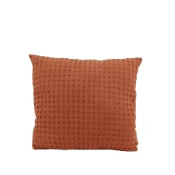 Coussin en tissu gauffré orange 45x45cm