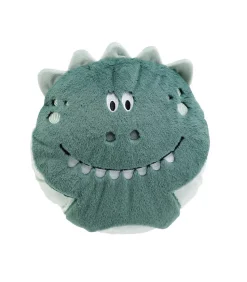 Coussin enfant dino - 40x40cm - Bleu canard