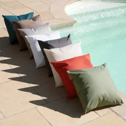Coussin extérieur imperméable et déhoussable MINORQUE (50x50 cm - Ecru)